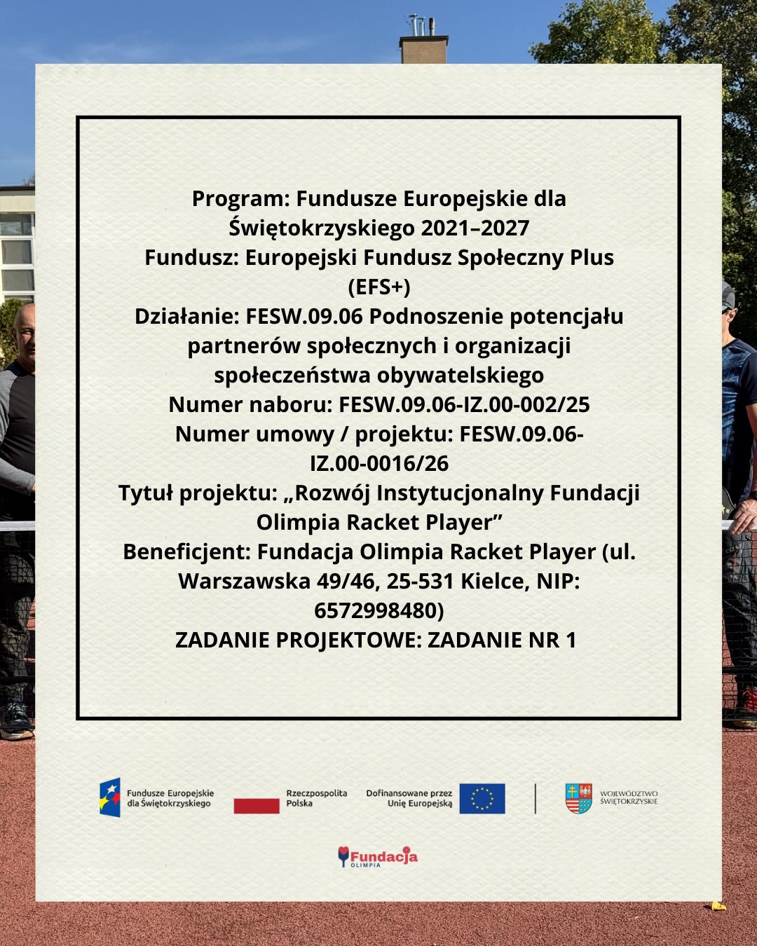 Oficjalna tablica Zadania 1 projektu FESW.09.06